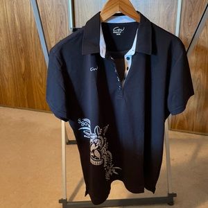 Ladies Cracked Wheat Black golf shirt